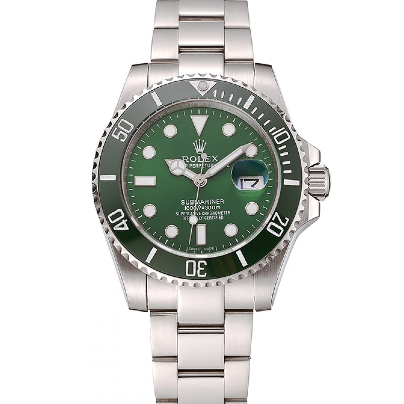 AAA Replica Watches Rolex 1454069 Green Dial Stainless Steel Bracelet Submariner 0707